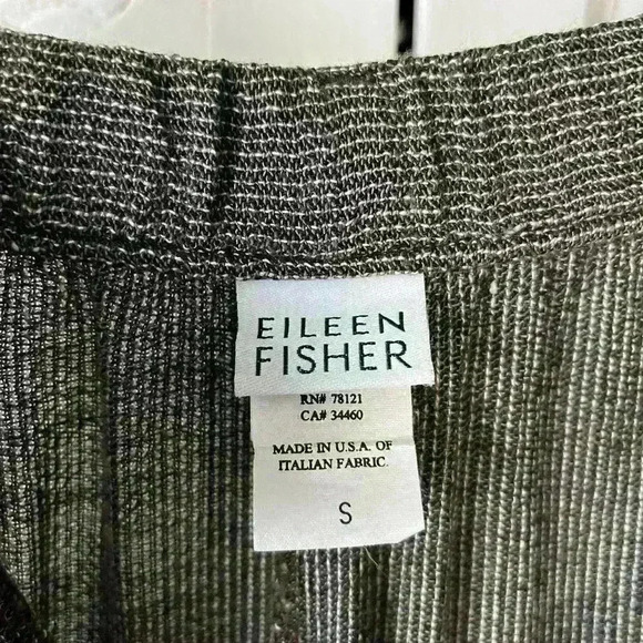 Eileen Fisher Linen Blend Wide Leg Trouser Zip fly Partial Elastic waist Sz S - Picture 11 of 15